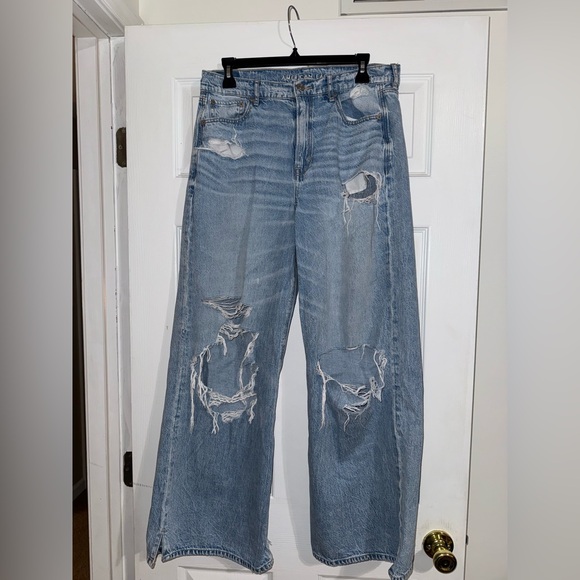 american eagle super high-rise baggy wide leg jeans - 8 short - Picture 2 of 14